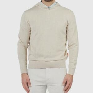 Men's Stitch Golf Italian 100% Merino Wool Hoodie - Beige, Medium